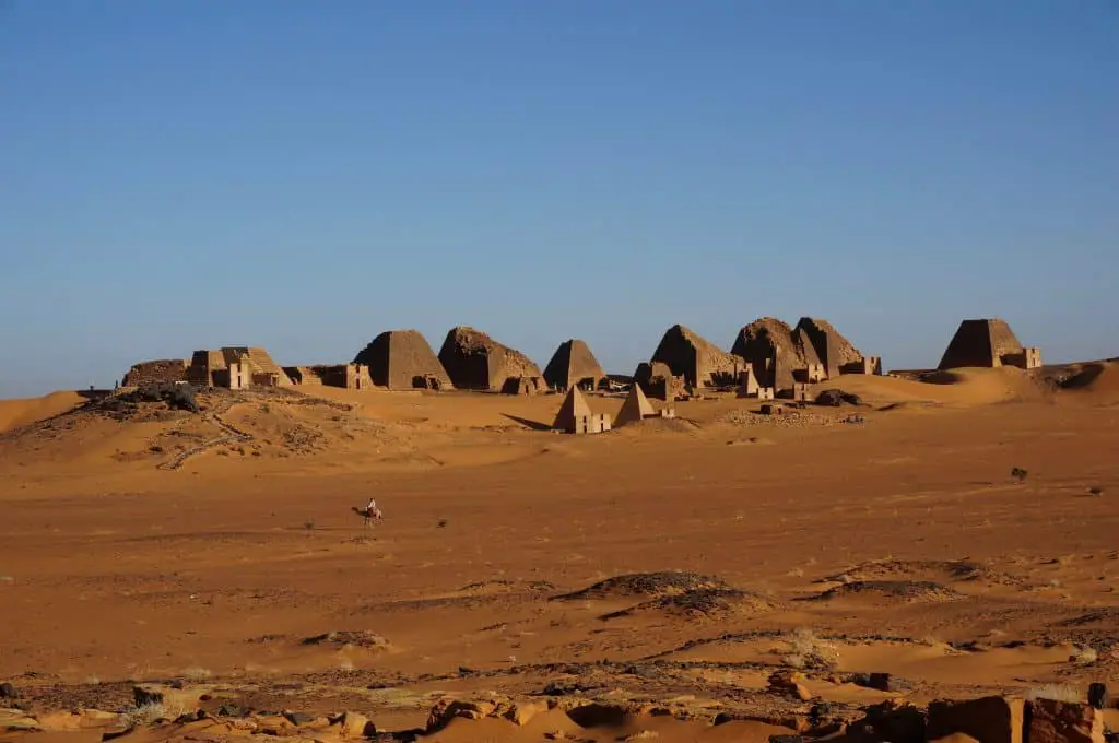 The Meroe pyramids is a highlight on a visit to Sudan