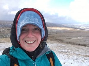 A photo of Lou France enjoying a Pen y Fan walk