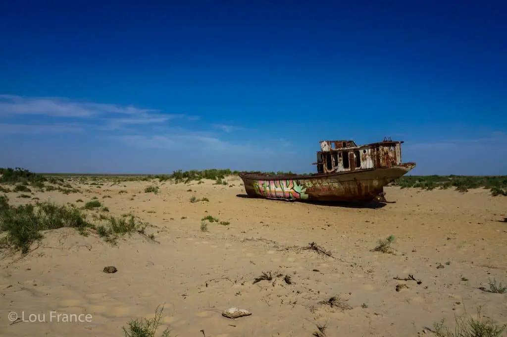 The former Aral Sea is a dark tourism destination in Uzbekistan