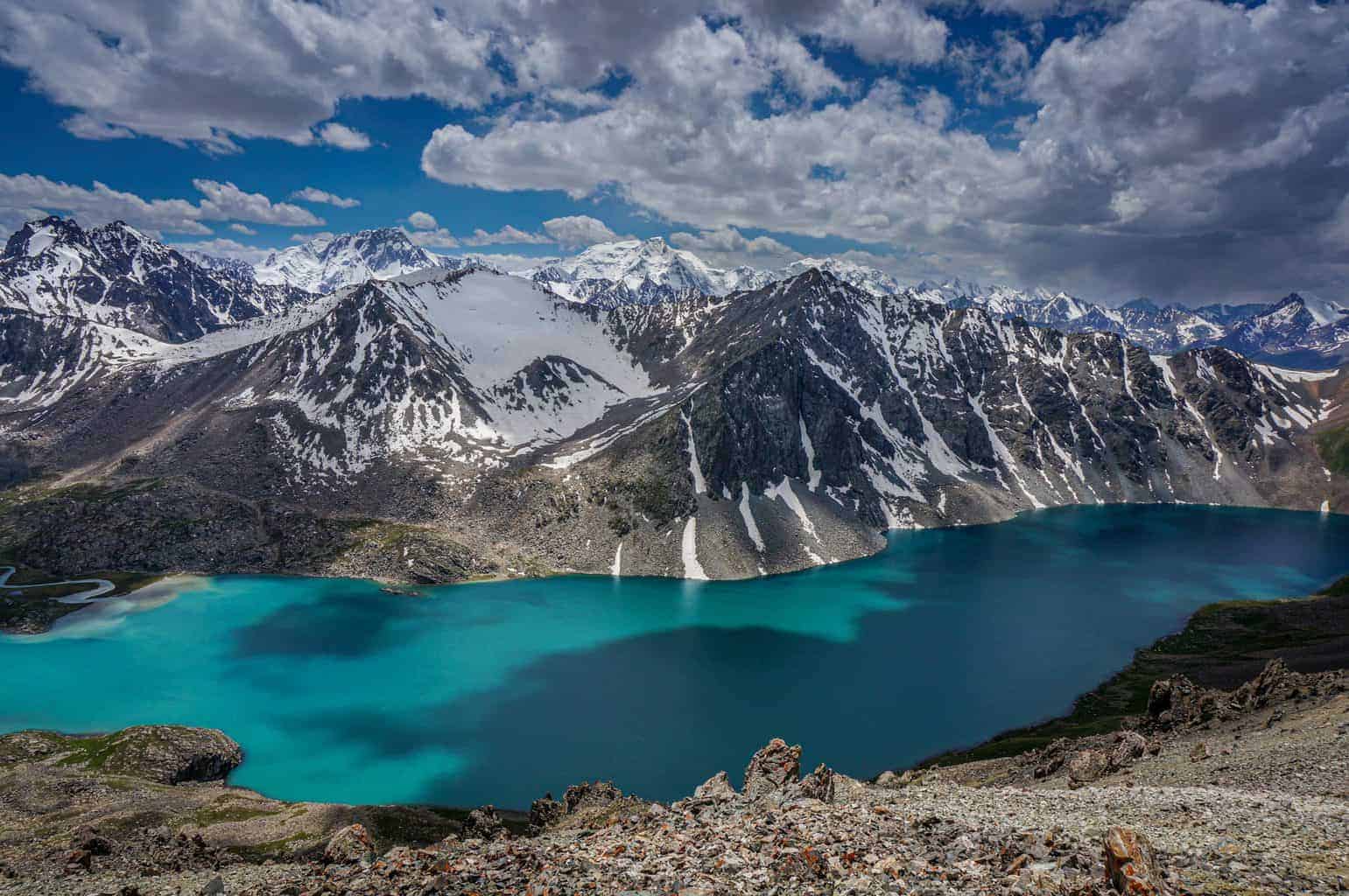 Ala kul lake is perhaps the most iconic hike in Kyrgyzstan 