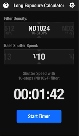 The long exposure calculator is one of the best apps for landscape photographers 