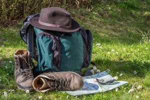 A photo of the things you might need on a day hike packing list