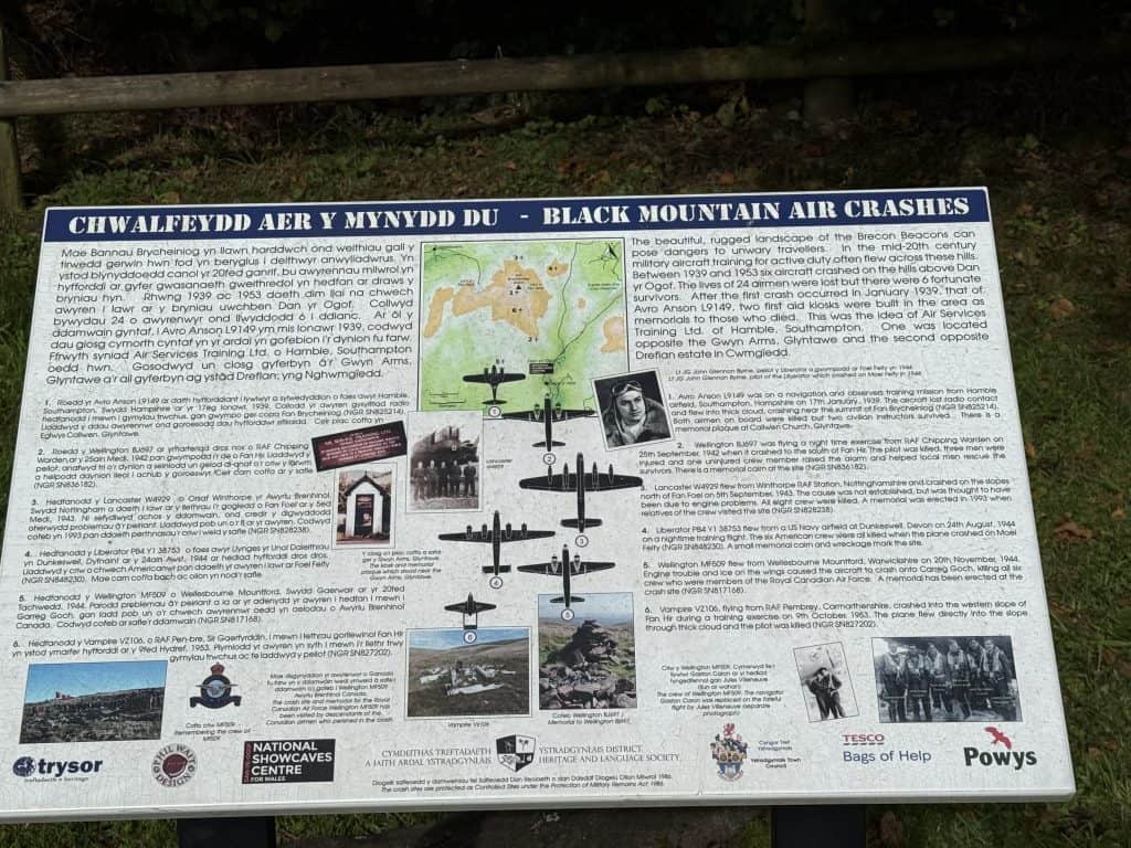 Black Mountain air crashes sign