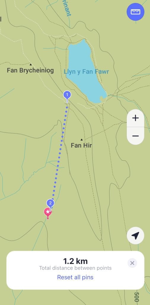 Location of the Vampire Jet Wreckage, Brecon Beacons